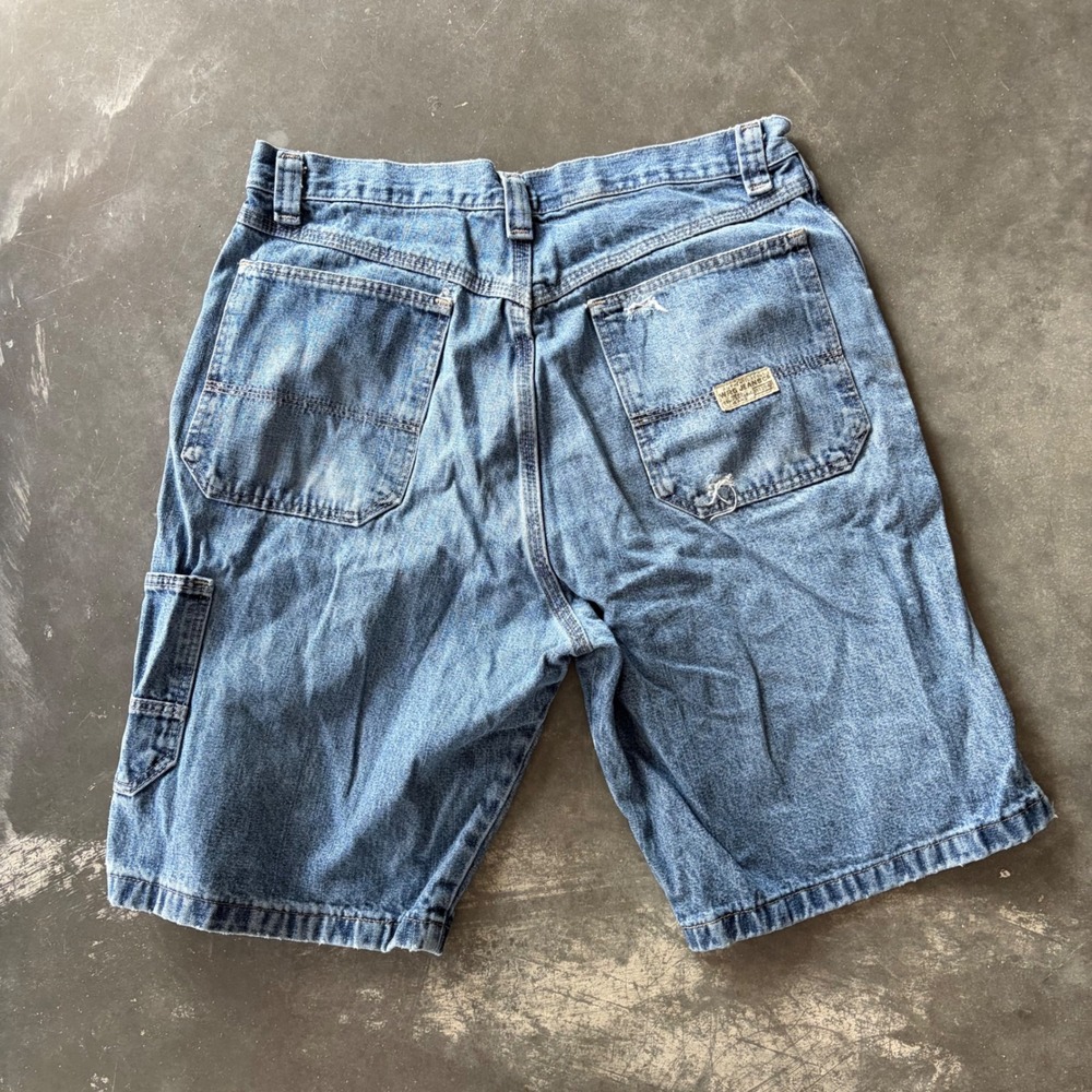 Vintage Wrangler WRG Jeans Co Blue Denim Carpenter Shorts Mens 32